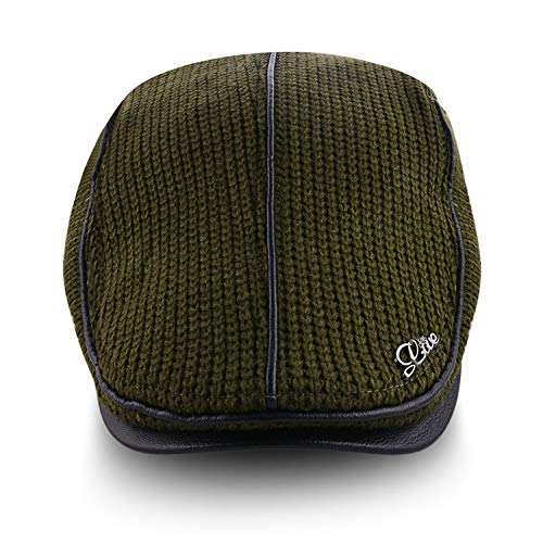 M MOACC Men Beret Hat Cotton Adjustable Newsboy Hats Cabbie Gatsby Cap Driving Flat Caps - color: Hat-t7-green