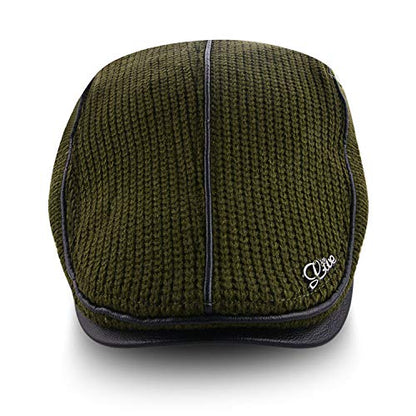 M MOACC Men Beret Hat Cotton Adjustable Newsboy Hats Cabbie Gatsby Cap Driving Flat Caps - color: Hat-t7-green