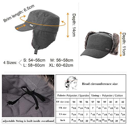 Jeff & Aimy Unisex Winter Earflap Trapper Hunting Ski Hat Baseball Cap 54-62CM - color: 99707#olivegreen, size: Medium
