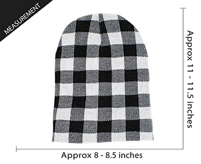 Lumberjack Plaid Aviator Trapper Hat Trooper Ear Flaps Ushanka Eskimo Cold - color: Black White Buffalo Plaid
