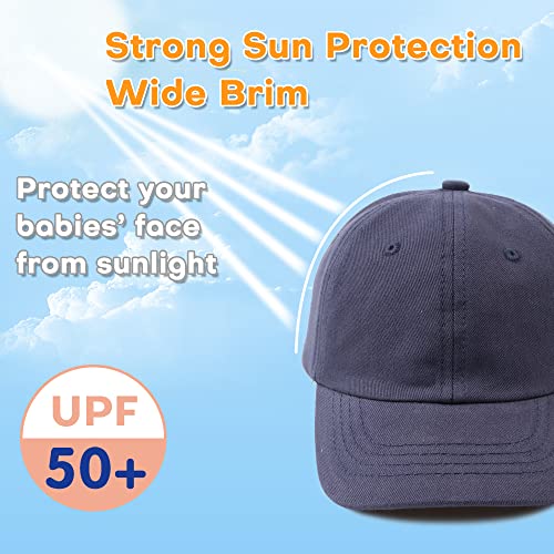 Peecabe Plain Toddler Baseball Hat Unisex Cotton Kids Trucker Hat Adjustable Baby Boys Sun Caps Girls Baseball Cap 1-5Y - color: 2pcs-d, size: 4-8 Years