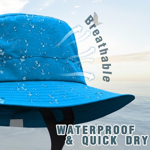 Seektop Surf Bucket Hat with UPF 50+ UV Protection, Waterproof Surfing Hat - color: Blue