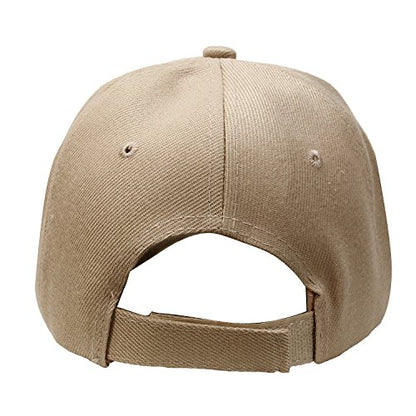 Falari Wholesale Bulk Lot 12-Pack Baseball Cap Adjustable Size Plain Blank Solid Color - color: Khaki