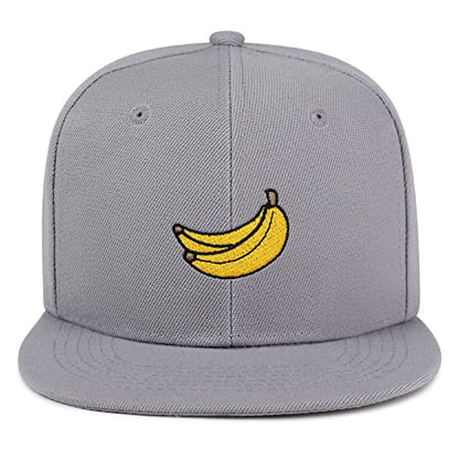 JPAK Banana Fruit Hip-Hop Snapback Hat Embroidered Baseball Cap Monkey - color: 02. Light Grey