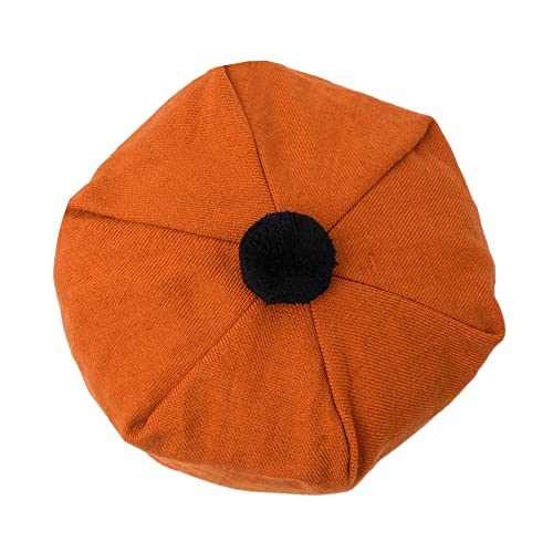 HAAUR Scottish Tammy Hat Traditional Kilt Tam o' Shatner Acrylic Wool Flat Bonnet Various Tartans with Pompom One Size - color: Irish Saffron