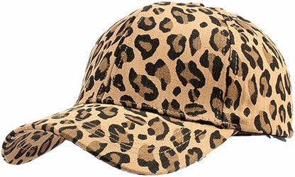 Women's Men's Fashion Baseball Cap Adjustable Strapback Hats Dad Hat Visor Sports Hat - color: Khaki Leopard
