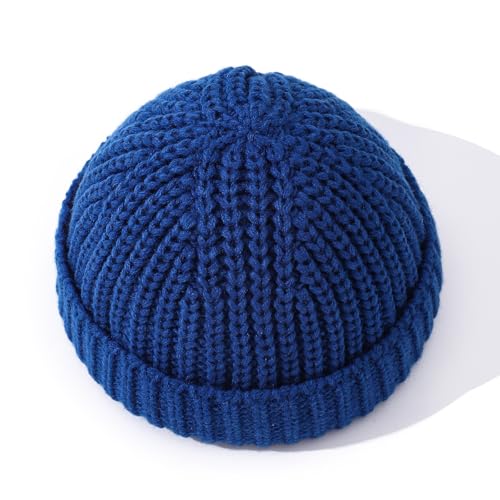 Beanie Men Knit Skull Cap Warm Stocking Hats Women Winter Snow Ski Hats Cuffed Plaid Hat Toboggan Hat - color: Mg-zzm2572-blue