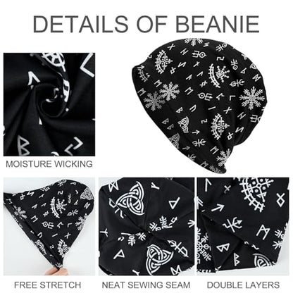 Slouchy Beanie Hat Skull Cap Chemo Headwear Baggy Hats for Men Women Running Cycling - color: Gothic