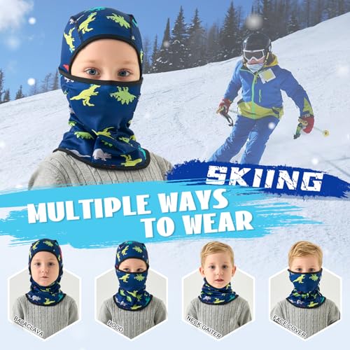 BAVST Toddler Boys Winter Balaclava Hat Windproof Kids Warm Ski Full Face Cover Baby Girls Cold Weather Snow Hat - color: A-dark Grey, size: 8-14 Years
