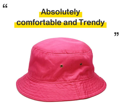 KBETHOS® 100% Cotton Washed Bucket Hat - color: Hot Pink, size: Large-X-Large