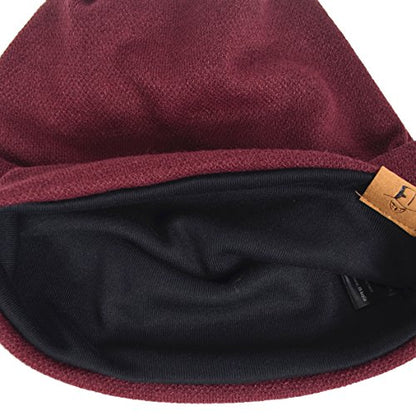 VECRY Men's Slouch Beanie Skull Cap Long Baggy Hip-Hop Winter Summer Hat - color: Claret