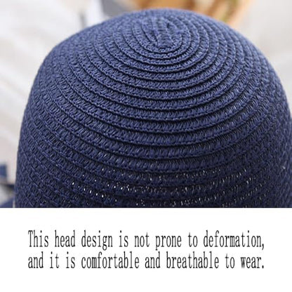 Summer Little Girl Kids Breathable Straw Hat Foldable UV Protection Bowknot Wide Brim Floppy Beach Sun Visor Hats - color: Khaki