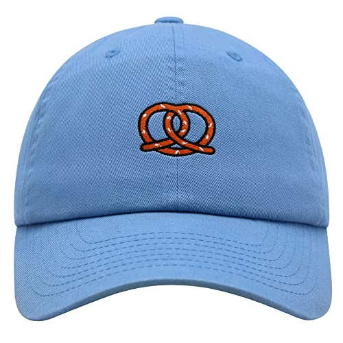 JPAK Pretzel Premium Dad Hat Embroidered Cotton Baseball Cap Snack - color: Light Blue