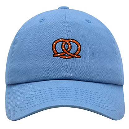 JPAK Pretzel Premium Dad Hat Embroidered Cotton Baseball Cap Snack - color: Light Blue