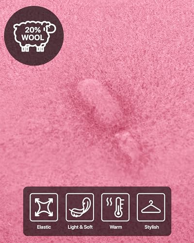 Parquet Solid Color French Beret Hat. Classic French, Casual and Chic Lightweight Cap for Women - color: Pink