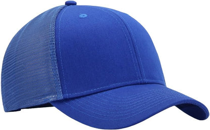 Mens Mesh Snapback Trucker Hat Baseball Cap, Fits OSFM&XXL Head - color: Royal Blue, size: Medium-Large