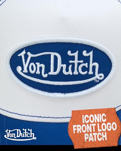 Von Dutch Unisex Trucker Hat, Colorblock, Mesh Back, Curved Bill, Snapback - color: Blue