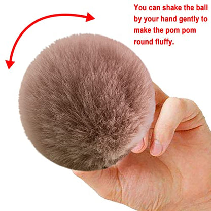 BQTQ 36 Pcs Faux Fur Pom Poms DIY Hat Pompom with Elastic Loop (Soft Color) - color: Soft color