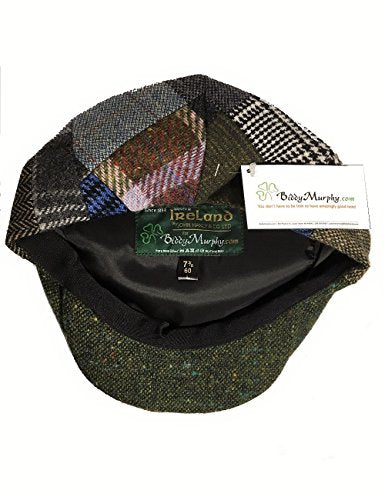 Biddy Murphy Newsboy Flat Cap, 100% Irish Wool - Made in Ireland - color: Multicolor, size: Small