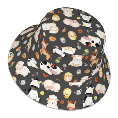 Bucket Hat for Men Women Packable Reversible Printed Summer Hats - color: Black7