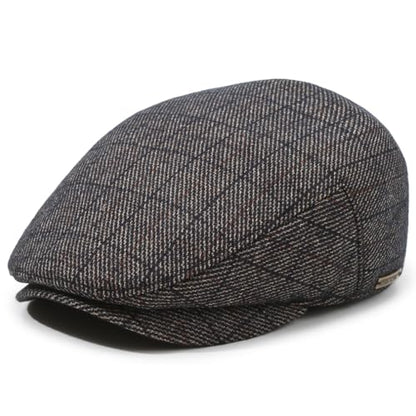Men's Newsboy Hat with Earflaps Flat Ivy Caps Irish Cabbie Cap - color: Coffee Square
