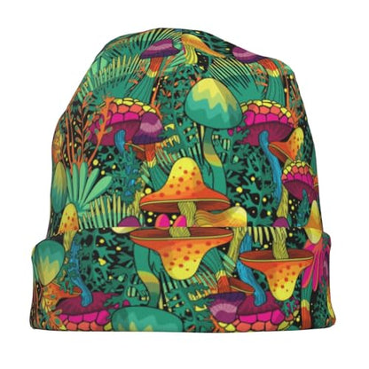 Beanie Hat for Men Women Slouchy Beanie Skull Sleep Cap Soft Lightweight Chemo Hat Stretch Cancer Headwear - color: Mushroom