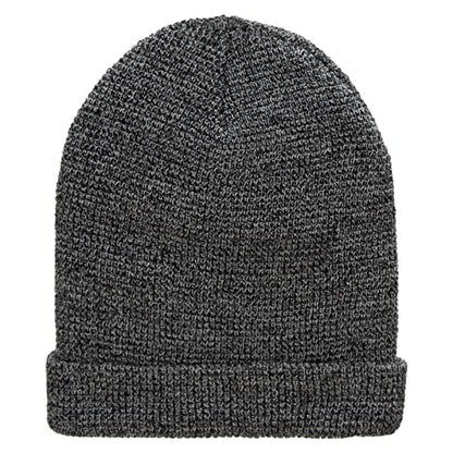 Waffle Knit Cuff Beanie - color: Black Marled