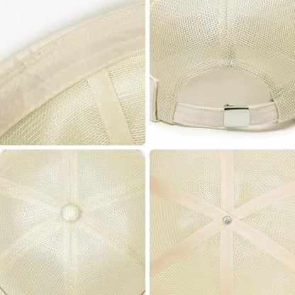 Mens Mesh Brimless Cap with No Brim, Summer Docker Cap Beanie Hat Flip Sailor Skullcap Breathable - color: Beige 2
