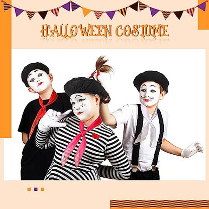 Xaatren 40 Pcs French Berets Scarves Bulk Halloween Costume - color: Neon Colors