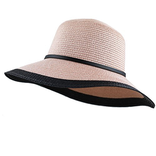 The Hat Depot Womens Floppy Summer Sun Beach Wide Brim Straw Hat - color: Fh6