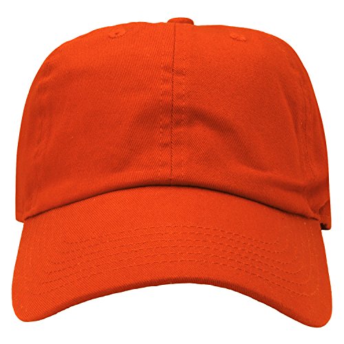 Falari Classic Baseball Cap Dad Hat 100% Cotton Soft Adjustable Size - color: Orange