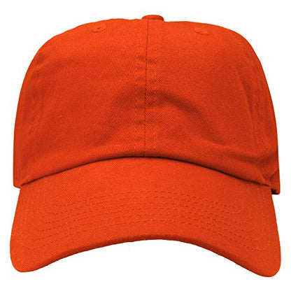 Falari Classic Baseball Cap Dad Hat 100% Cotton Soft Adjustable Size - color: Orange