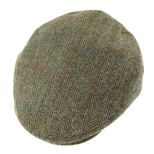 Harris Tweed County Cap Green Heringbone - color: Green Herringbone, size: Medium