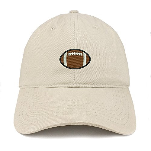 Trendy Apparel Shop Football Quality Embroidered Low Profile Brushed Cotton Dad Hat Cap - color: Stone