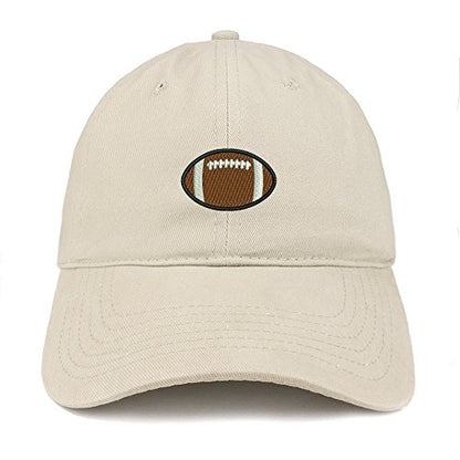 Trendy Apparel Shop Football Quality Embroidered Low Profile Brushed Cotton Dad Hat Cap - color: Stone