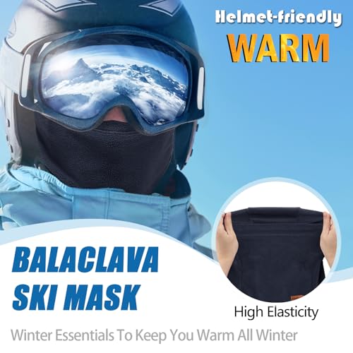 Winter Balaclava Ski Mask for Men Women - Windproof Thermal Face Mask for Snowboard Cycling Running for Cold Weather - color: Navy/Blue