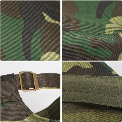 Initlove Cadet Army Cap Military Unisex Flat Top Hat for Men Women - color: Camo Green