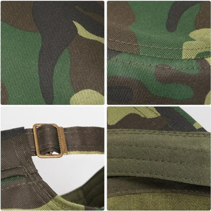 Initlove Cadet Army Cap Military Unisex Flat Top Hat for Men Women - color: Camo Green
