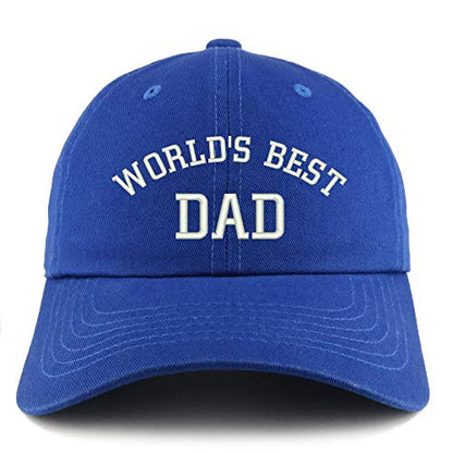 Trendy Apparel Shop World's Best Dad 단색 조절 가능한 비정형 아빠 모자 - color: Royal