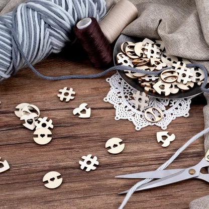 60pcs Wooden Hat Pom Poms Buttons, 4 Styles Removable Knitted Hat Button, Faux Fur Fastener Sewing Accessories for Crochet Knitting Beanies- Light Brown - color: Light Brown- 4 Styles-60pcs