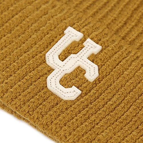 UNDERCONTROL Flexible Fit Logo Embroidery Unisex Fall Winter Thin Long Acryl Trawler Beanie Knit Slouchy Skull Ski Hat Korea - color: Flex Mustard