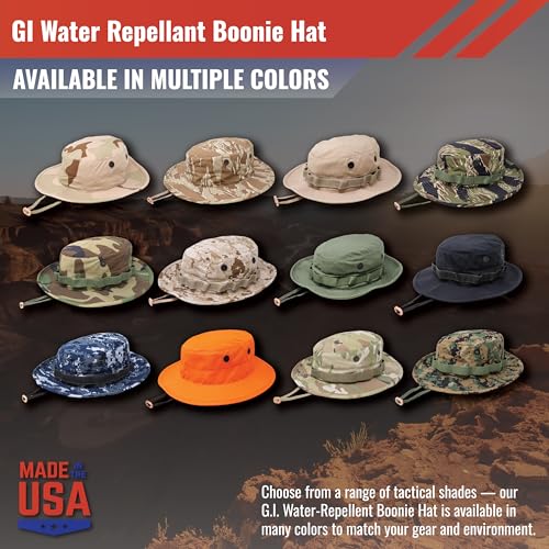 US Military Surplus GI Water Repellant Boonie Hat, Made in USA - color: Desert Marpat, size: 7