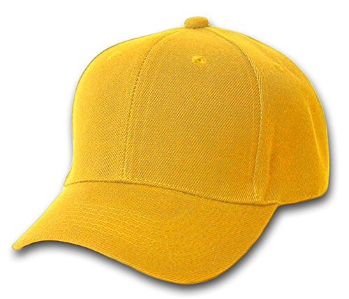 TOP HEADWEAR Adjustable Baseball Structured Cap Hat - color: Gold