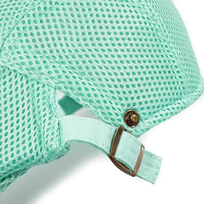 Xinveen Men's Mesh Cap Breathable Summer Newsboy Hat Adjustable Beret Ivy Cap Irish Cabbie Driving Hunting Hats - color: Green