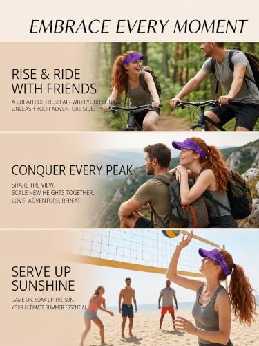 Women Shiny Rhinestone Bling Sun Visor Adjustable Tennis Beach Ponytail Hat - color: Purple Hat+purple Rhinestone