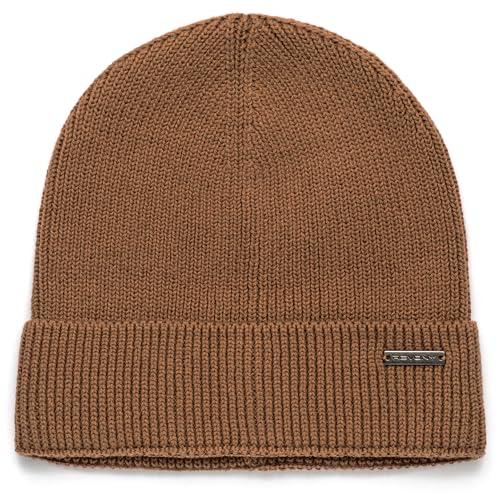 Revony 100% Cotton Men’s Skull Beanie – Soft, Structured, Everyday Comfort - color: Brown