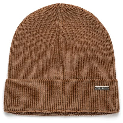 Revony 100% Cotton Men’s Skull Beanie – Soft, Structured, Everyday Comfort - color: Brown