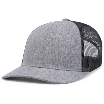 Pacific Headwear Melange Heather Low-Profile Trucker - color: Grey Heather/Black/Grey Heather