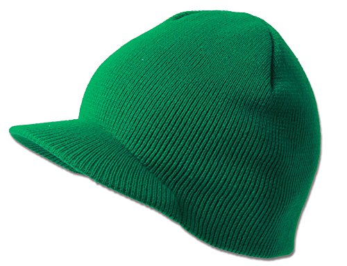 TOP HEADWEAR Solid Cuffless Beanie Visor - color: Kelly Green