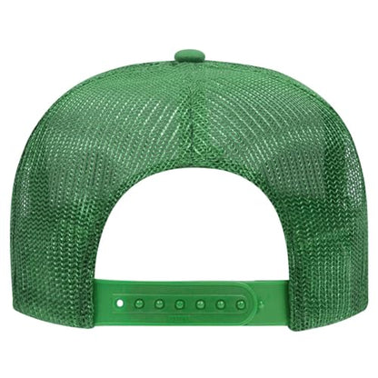 OTTO Cap 5 Panel High Crown Foam Front Mesh Back Trucker Hat, One Size - color: 005 - Kelly